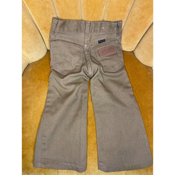 VINTAGE WRANGLER JEANS - Toddler - Brown - Bell Bottom - Size 2 Slim - Pockets - Picture 2 of 11
